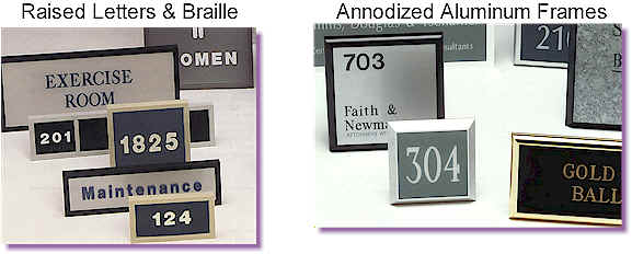 ADA Raised Characters and Braille with Architectural Frames